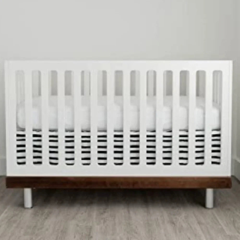 🔳FINAL$15🔚CRIB SKIRT. Little Unicorn Percale . Ink stripe.